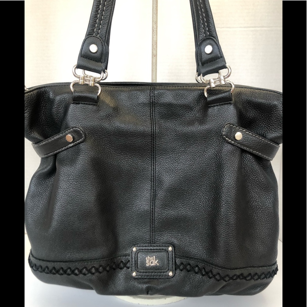 The Sak Black Faux Leather Satchel Shoulder Bag